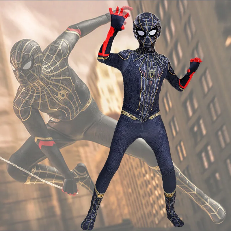 

2022 Superboys Spidboys No Way Home Costume Bodysuit for Kids Spandex Zentai Halloween Cosplay Jumpsuit 3D Style