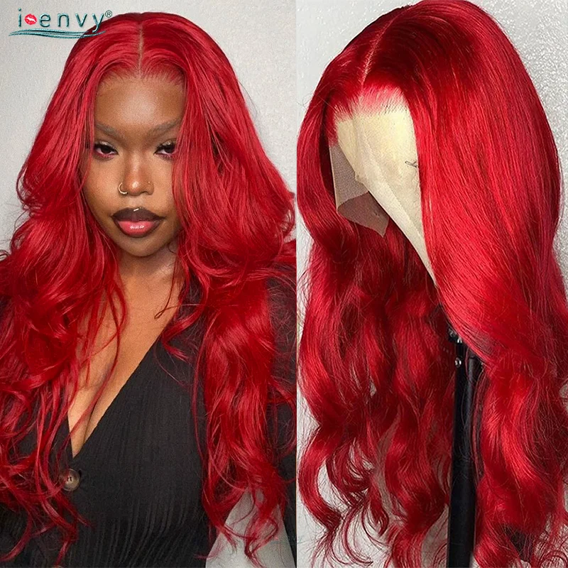 

Body Wave Lace Front Wig #99J Burgundy Colored Red Lace Front Human Hair Wigs Curly 13X4 Hd Lace Frontal Wig Remy Hair Prepluck