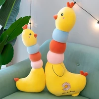 new color small yellow chicken long strip pillow creative large plush toy doll doll male and female birthday gift sleep comfort