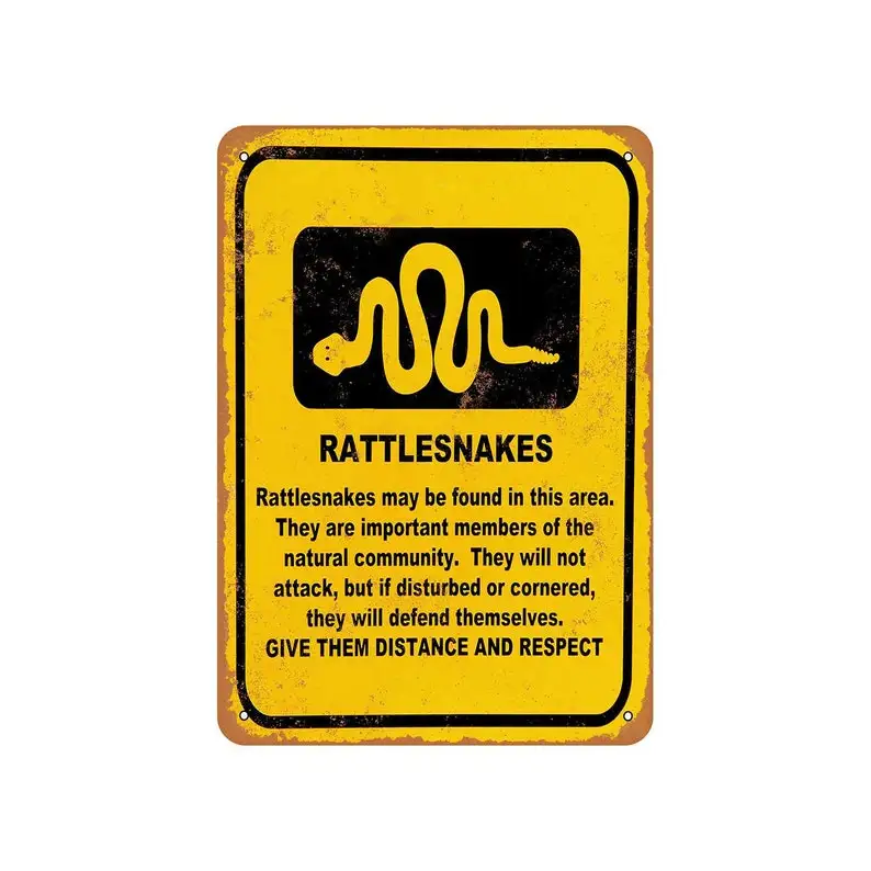 

Rattlesnake Warning Vintage Look Metal Sign