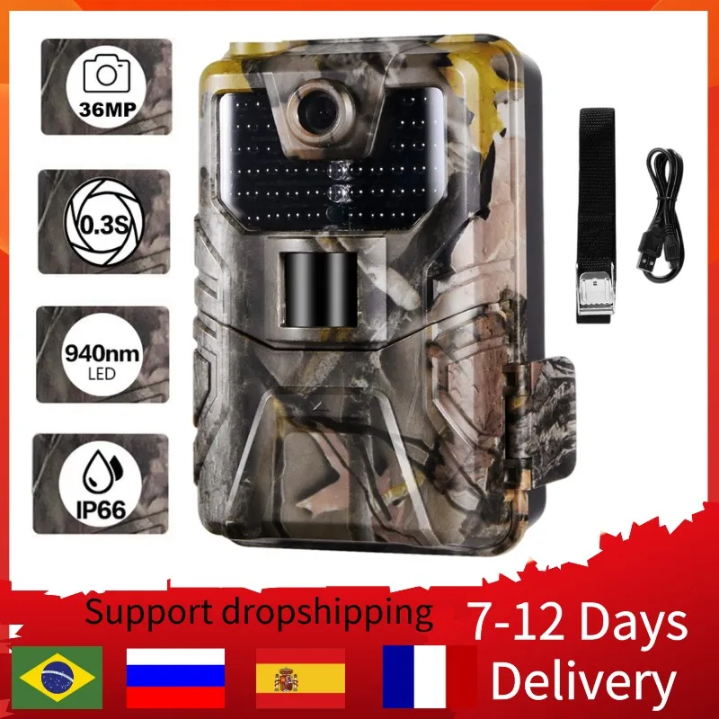 

36Mp 2.7K Trail Camera 940Nm Onzichtbare Infrarood Jacht Camera's Draadloze Cam Hc900A Nachtzicht Wildlife Surveillance Hunting