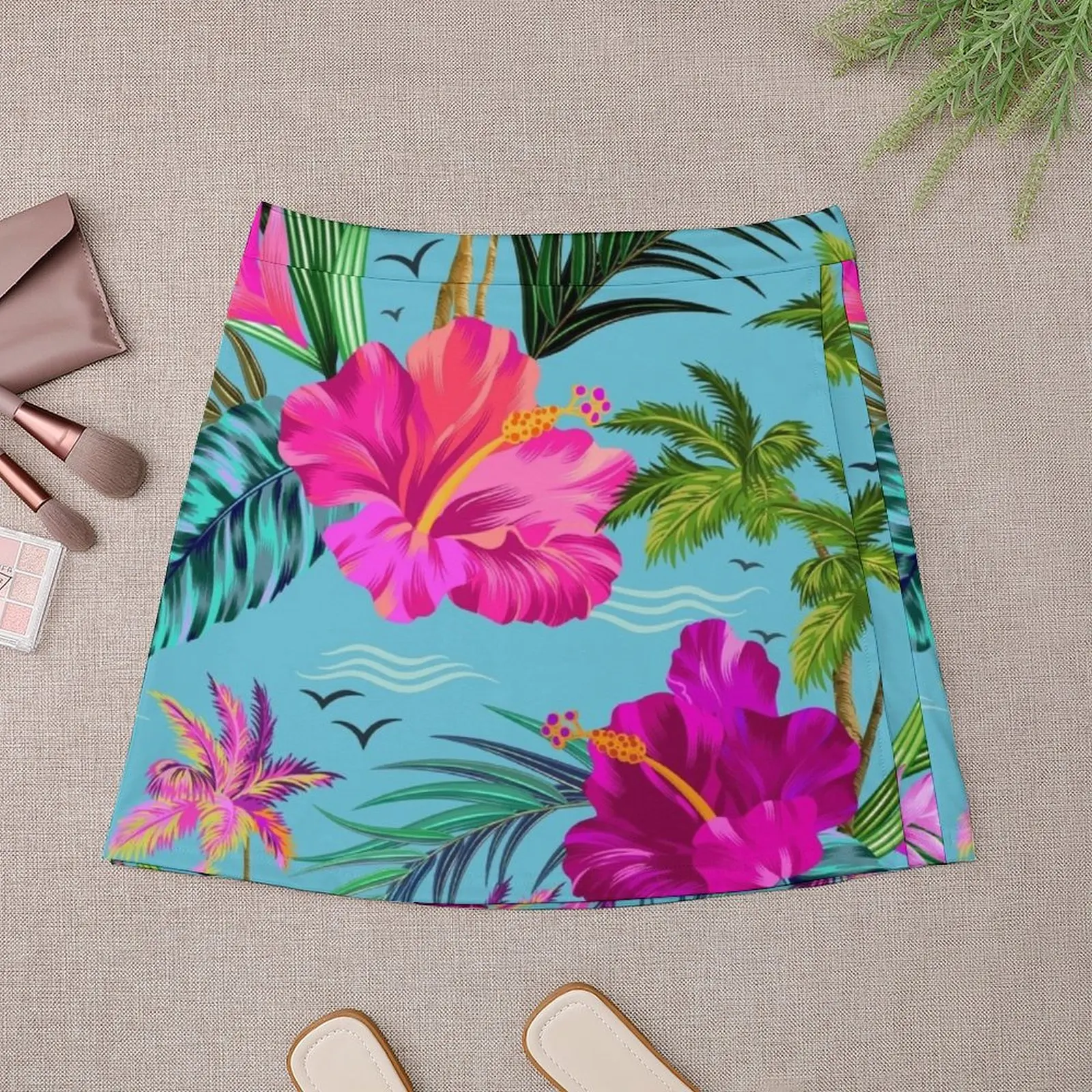 Привет Гавайи стильный узор алоха в стиле ретро. Мини-юбка женская юбка 2025