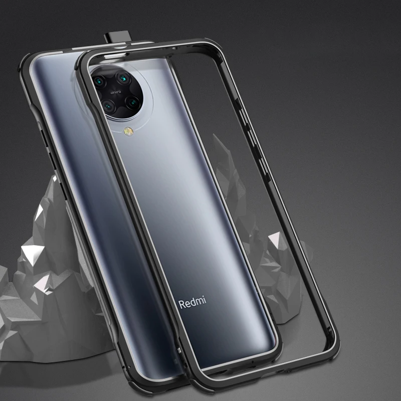 

Luxury Metal Bumper Phone Case For Xiaomi Redmi K30 5G Coque Aluminium Frame 3D Protective Cover Redmi K30 Pro Case shockproof