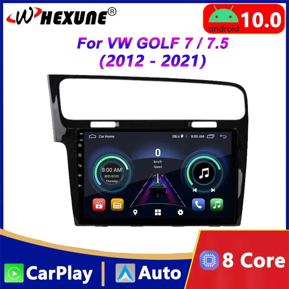 

Автомагнитола для Volkswagen VW Golf 7 2012-2021 MK7, мультимедийный проигрыватель HD на Android 10, автомобильный видеоплеер Qualcomm GPS Carplay, стерео, разъем 2 Din