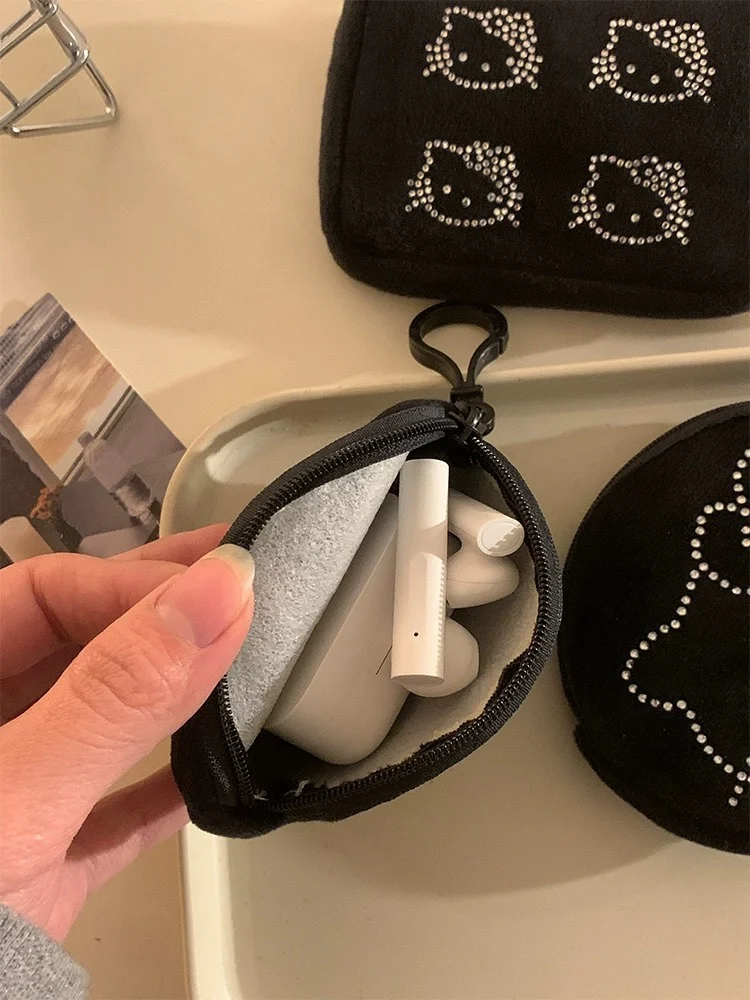 Sanrio милый мульти-головы черный Hello Kitty горячий бриллиант искусственный аниме