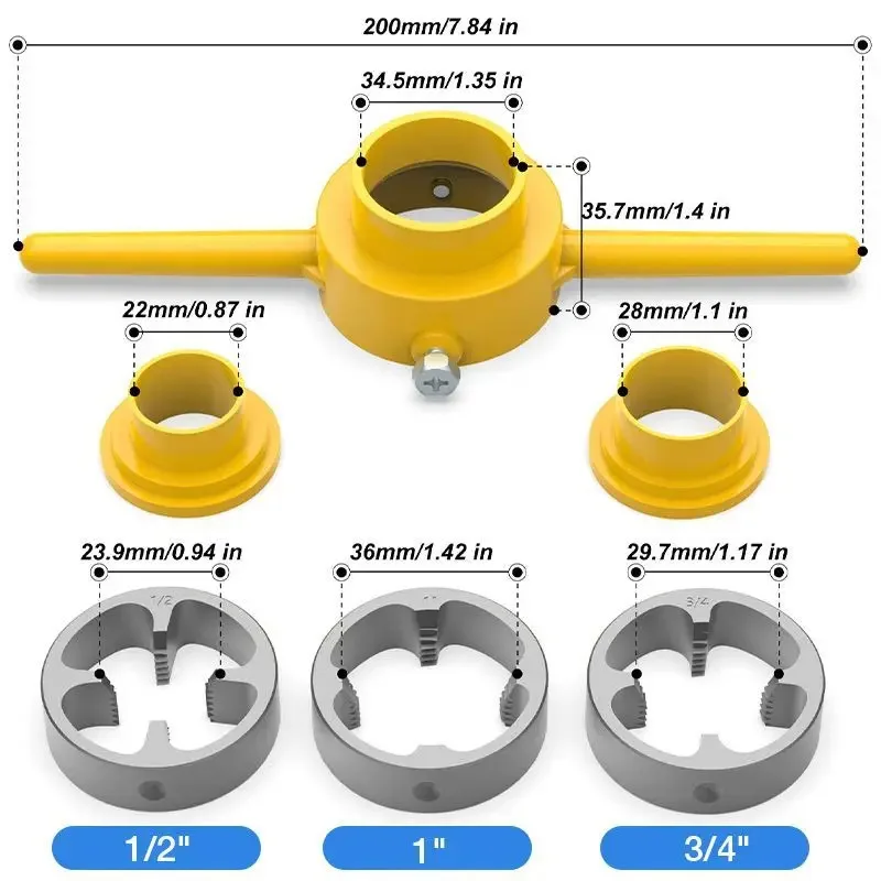 

Набор пластин для резьбы труб JWXZ NPT1/2 3/4 1 дюйм