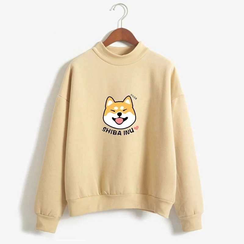 

Women's Spring and Autumn New Fashion Loose Versatile Harajuku Shiba Inu Print Sweatshirt