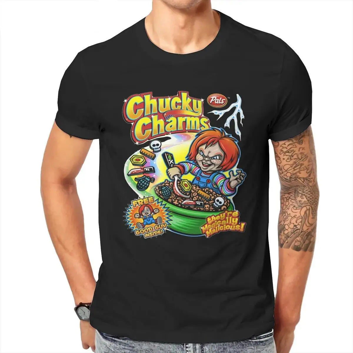 Chucky Charms V2 Horror Halloween  Men T Shirt  Vintage Tees Short Sleeve O Neck T-Shirts 100% Cotton Printed Clothing