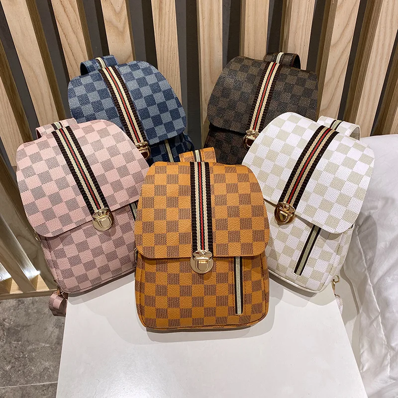 

Hot Small Backpack Women Casual Printing Plaid All-match New Bag Diagonal Bag