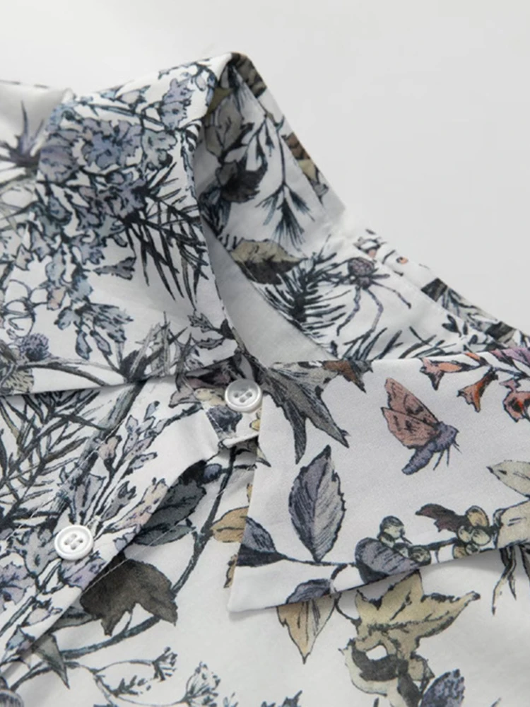 AELESEEN винтажное длинное платье из поплина модный дизайн отложной воротник 100%