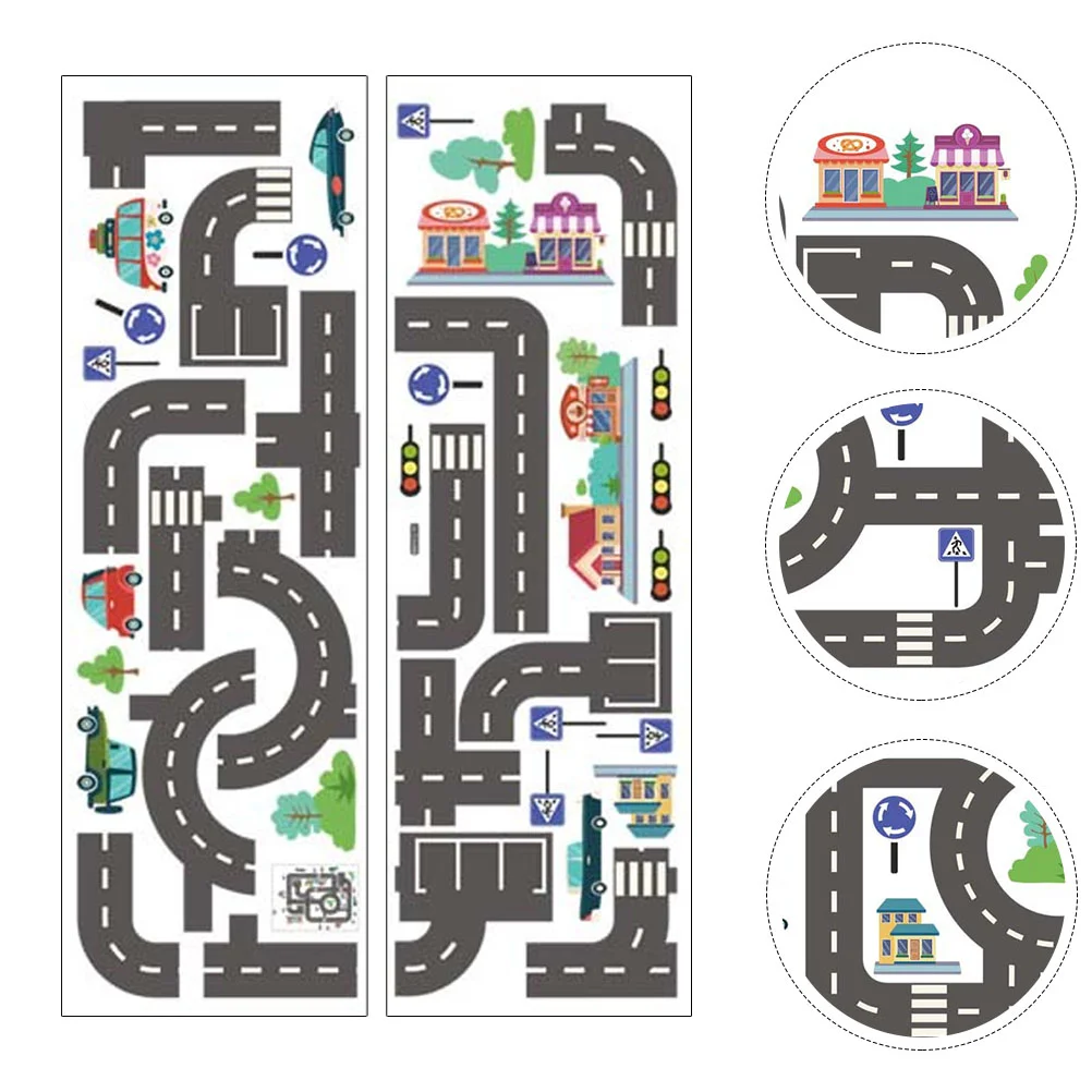 2-листые наклейки на автомобильные треки настенные для детской комнаты