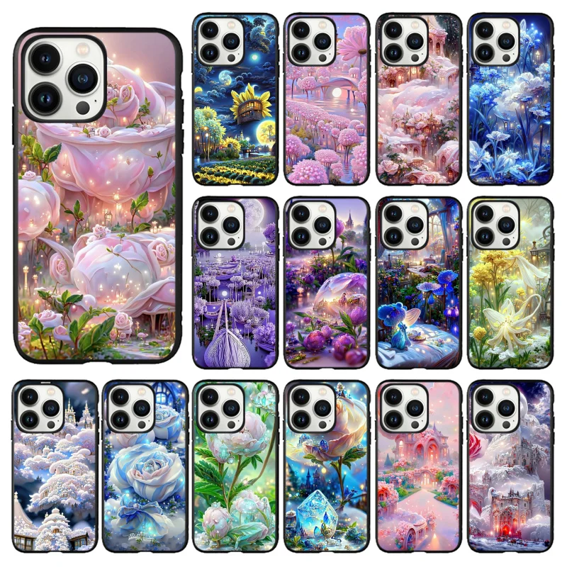 

Beautiful Nature Flower Peony Rose Phone Case For iphone 14 13 12 11 Pro Max XS XR X 8 7 Plus SE Mobile Phone Cases Funda Cell