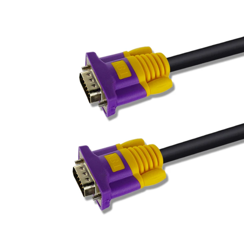 

VGA cable double magnetic ring 3+6 Computer Monitor TV Projector HD Cable VGA Video Extension Line yellow head black line