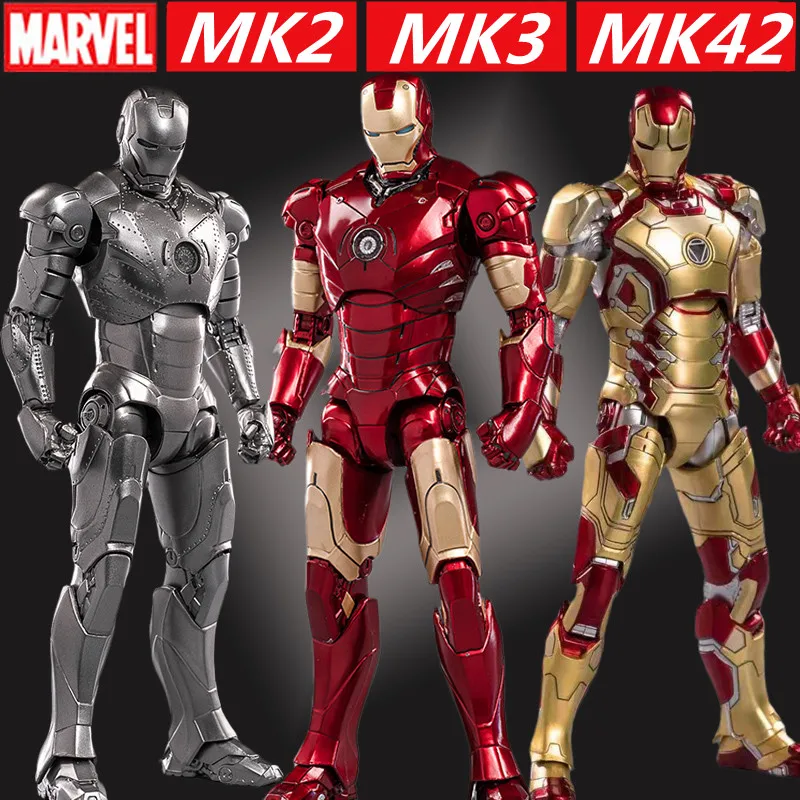 

ZD Original Marvel Iron Man Mark42 MK2-3 Mark IV with Suit-UP Gantry Articulated Collection Action Figures Toys