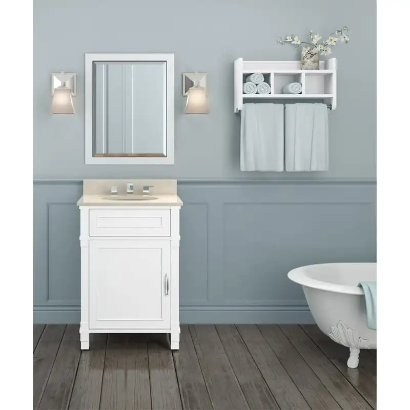 

Beveled Bath Vanity Mirror, White