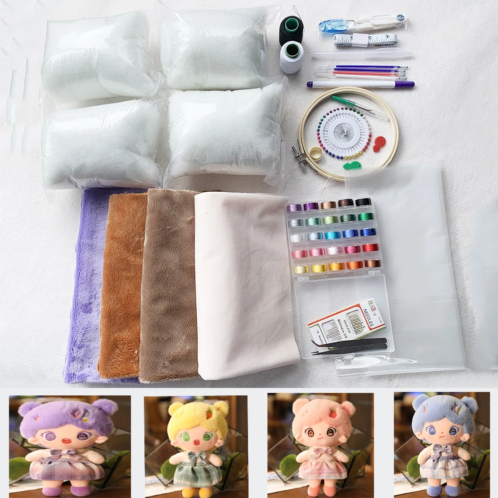 

Cotton Doll Material DIY Kit Hand-made Material Package 5mm Hair Plush Cloth for Sewing Patchwork Quilting Filling Cotton Doll