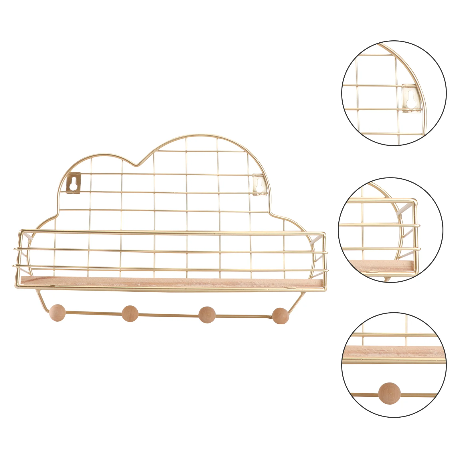 

Wall Rack Storage Shelf Hanging Shelves Floating Cloud Mounted Organizer Shape Holder Metal Mount Sundries Kitchen Stand