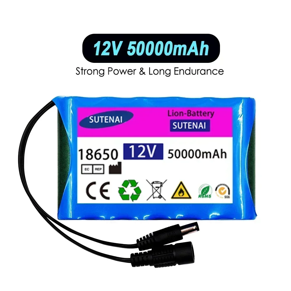 Литиевая батарея для авиаперевозок 12 В 50 Ач 50000 мАч 18650 6 в PCB защитная плата +