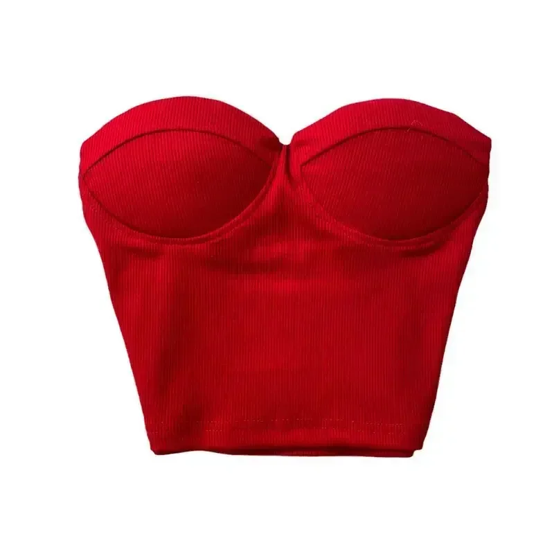 Сплошной цвет без бретелек Топ-труба Женская верхняя одежда Сексуальная горячая