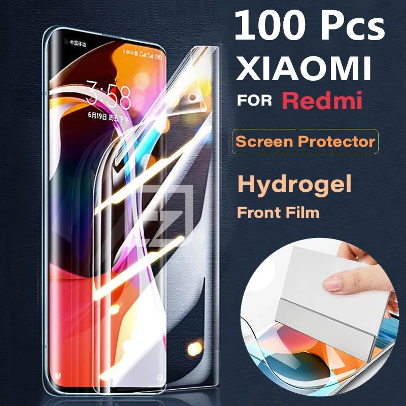 

100Pcs Hydrogel Film For Xiaomi Redmi Note 12 11 10 9 8 7 Pro Plus 5G Screen Protector Plus Soft Films Pelicula hidrogel Note12