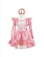 new arrival pink pvc sissy maid dress uniform cosplay costume anime costume