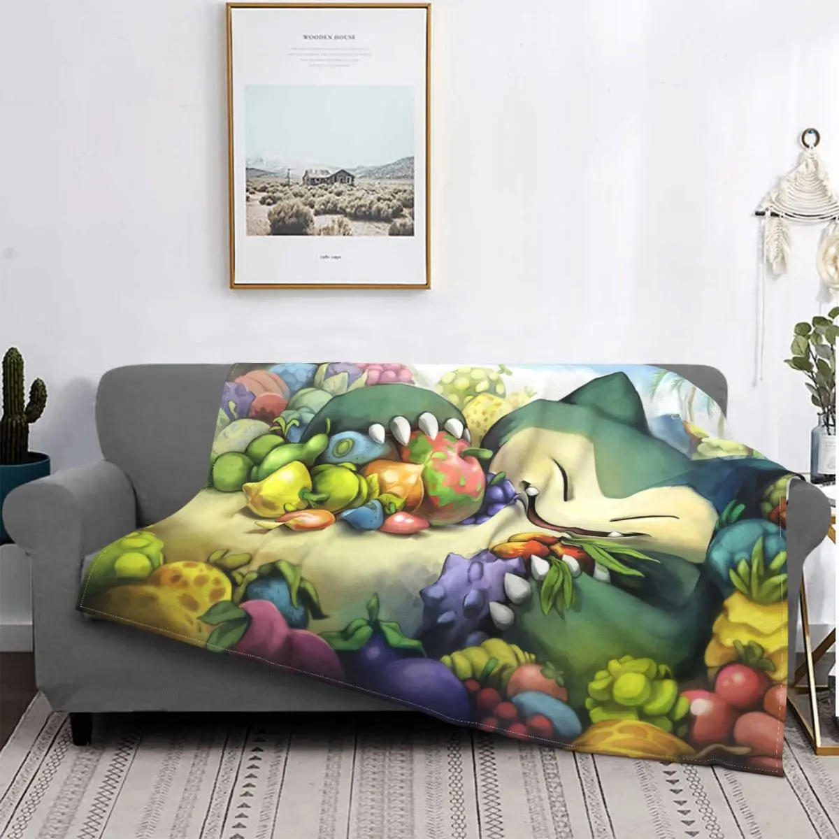 

Snorlax Cartoon Throw Blanket Warm Flannel Japanese Anmie Blankets for Bed Office Sofa Bedspreads