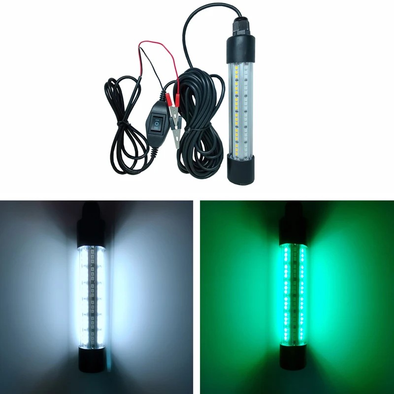 

2 colors LED Submersible Fishing Light 12/24V IP68 Water Proof 5m Cable Squid Fish Lure Bait Finder Lamp Night Fishing Light