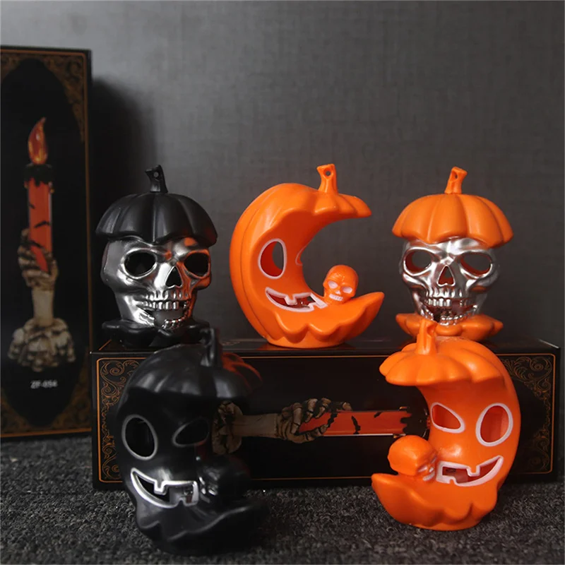 

Halloween Candle Lights Ghost Festival Horror Skull Colorful Pumpkin LED Lights