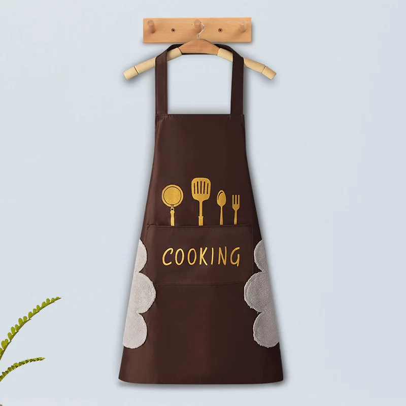 

Водонепроницаемый, Маслостойкий Кухонный Фартук Унисекс С Карманом, 1 Шт., Для Работы В Ресторане, Приготовления Пищи И Уборки