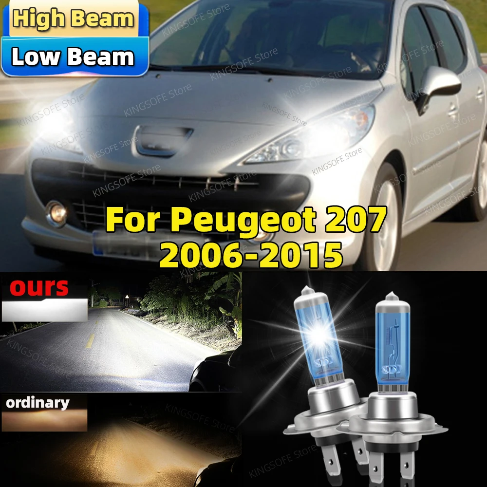 2 шт. лампы для фар совместимые с Peugeot 207 2006-2015 галогенная лампа Canbus ближнего света