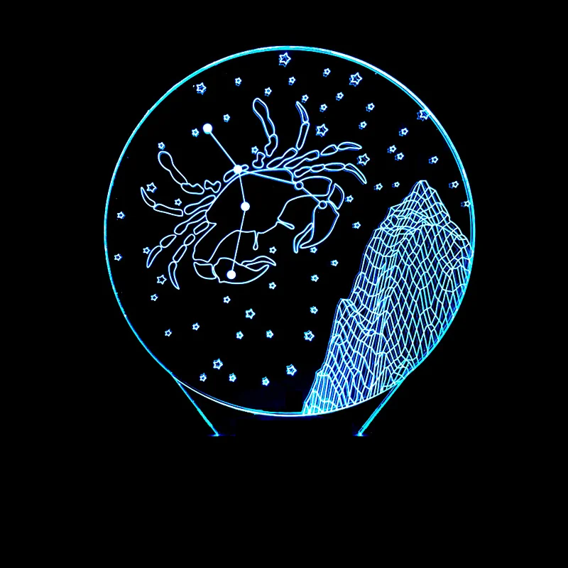 

Cancer Circular 3D Acrylic Lamp Colorful Night Lamp Decorative Table Lamp Birthday Holiday Valentine's Day Gift Color Transform