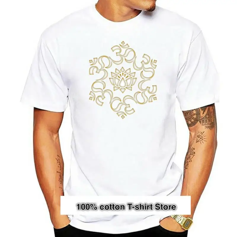 

Camiseta de Humor para hombres, camisa con letras om lotus, budismo, yogas, meditación, spiritual, primavera y otoño