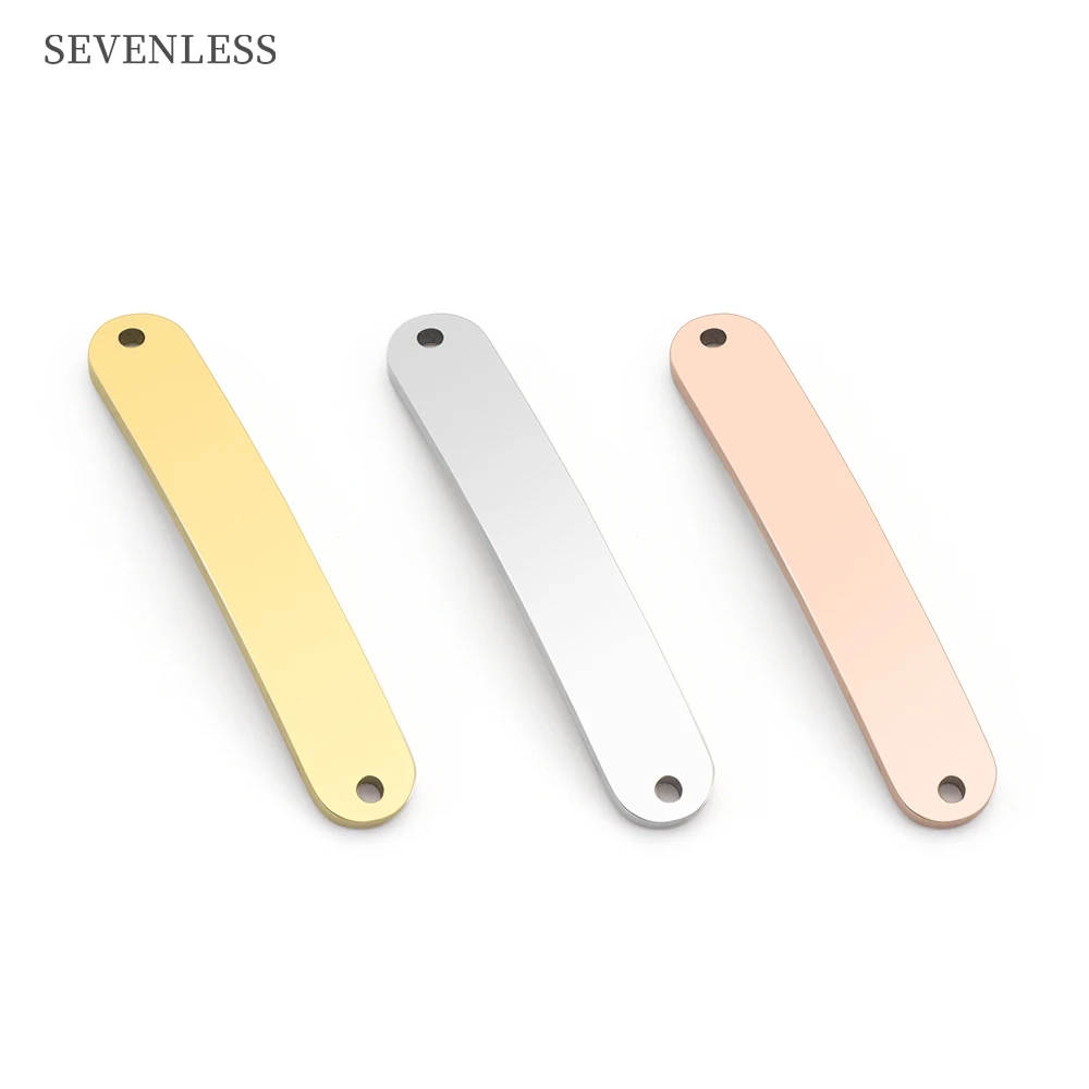 

SEVENLESS Stainless Steel Curved 2 Hole Jewelry Connector Mirror Polished Round Corners for Making Bracelet Necklace Accessories