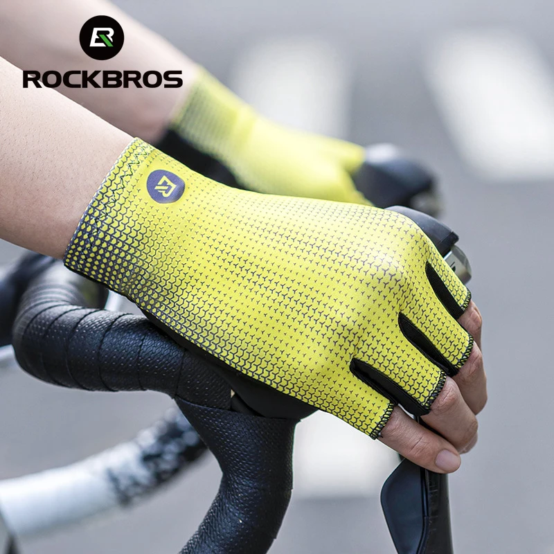 

ROCKBROS Summer Cycling Gloves Half Finger Bicycle Gloves Mtb Road Breathable Bike Gloves High Elasticity Short Finger Gloves