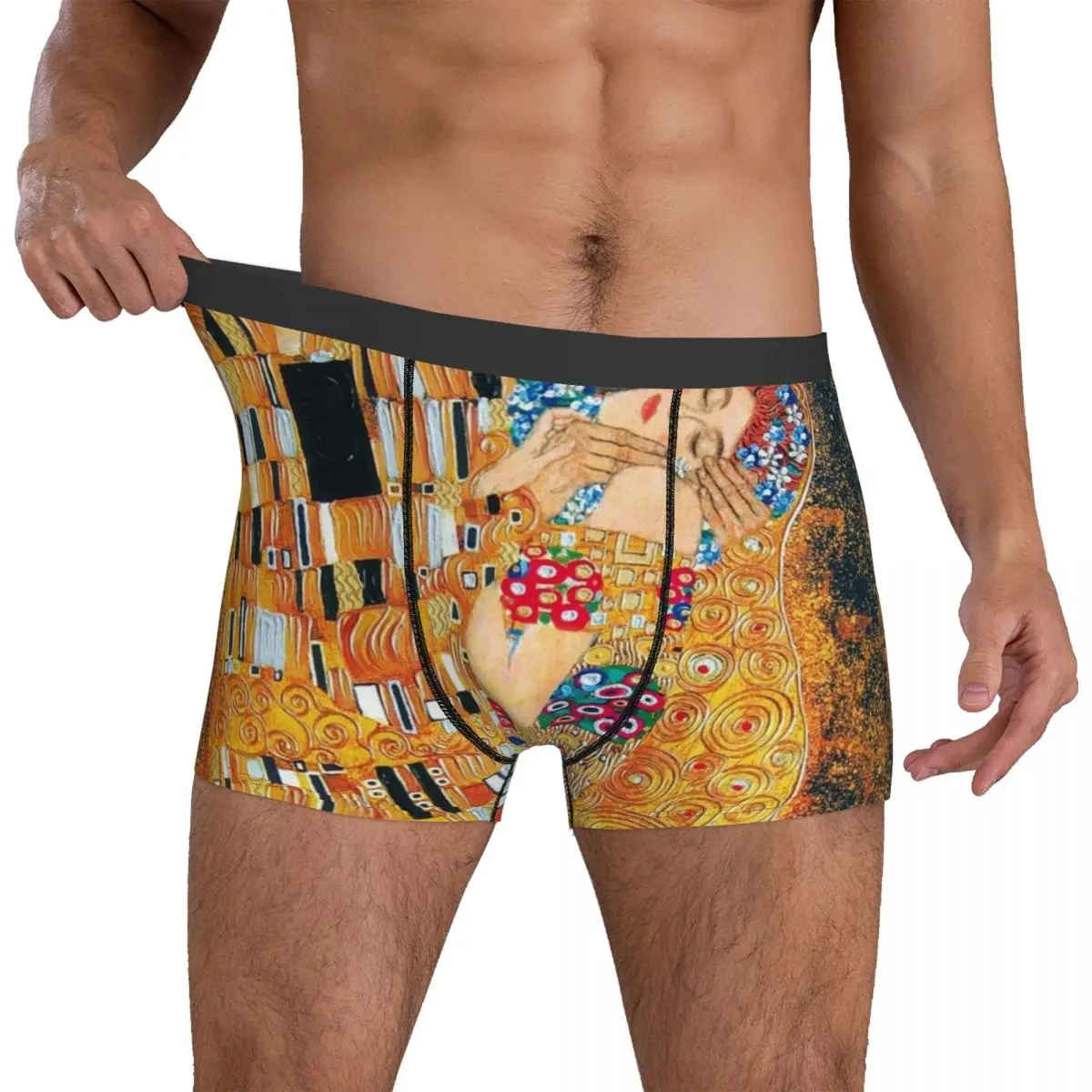 

Klimt Underwear Gustav Klimt The kiss Plain Underpants Customs Boxer Brief 3D Pouch Males Large Size Boxershorts