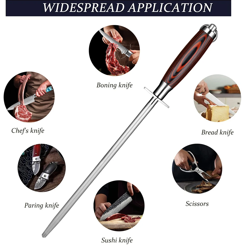 Намагниченная точилка для ножей профессиональная 12 дюймов с цветной деревянной