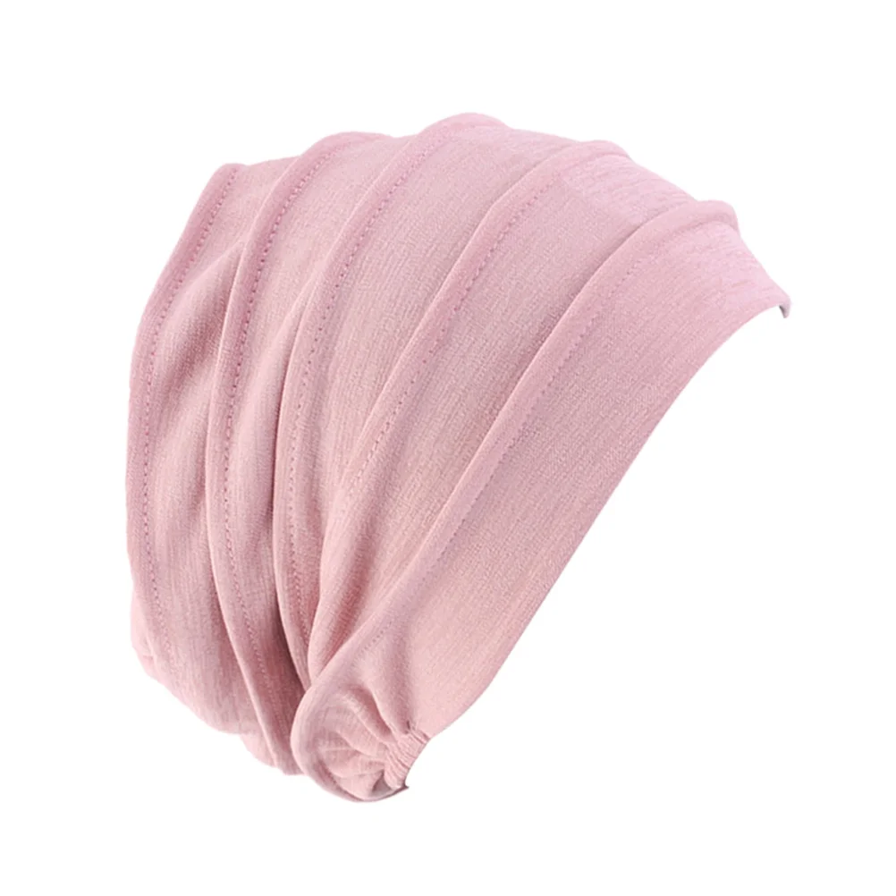 

Cotton Hat Chemotherapy Head Headscarf Head Wrap Turban Hat Sleep for Women (Pink)