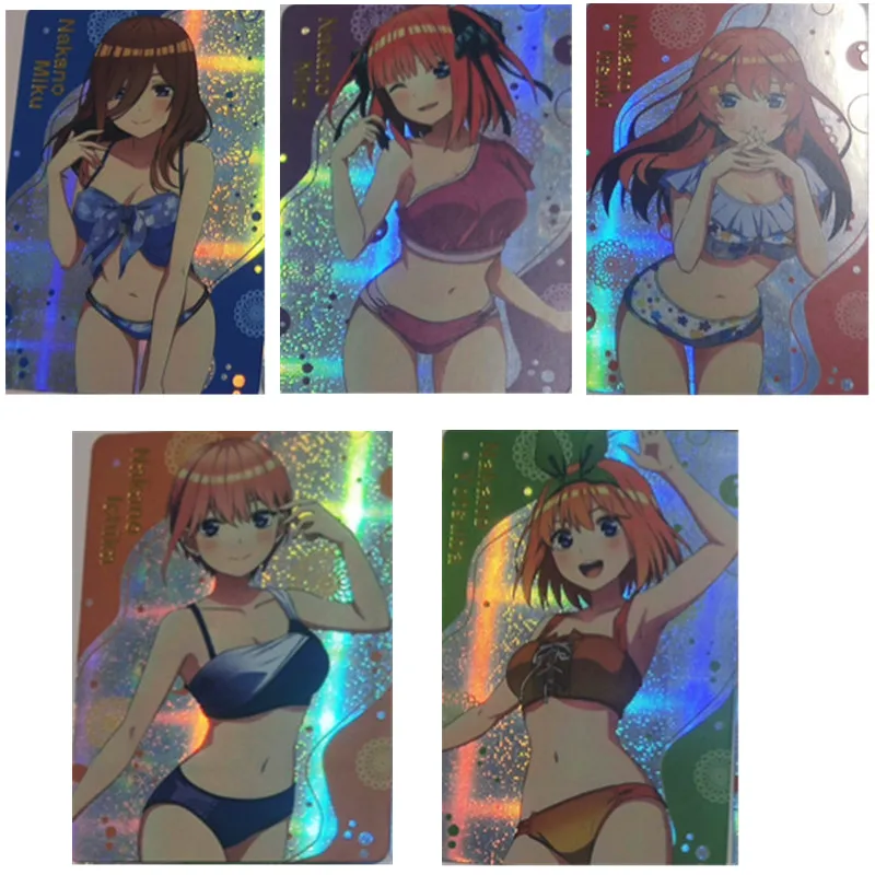 

The Quintessential Quintuplets DIY Beauty swimsuit flash card Nakano Ichika Nino Miku Yotsuba anime collection card toy gift