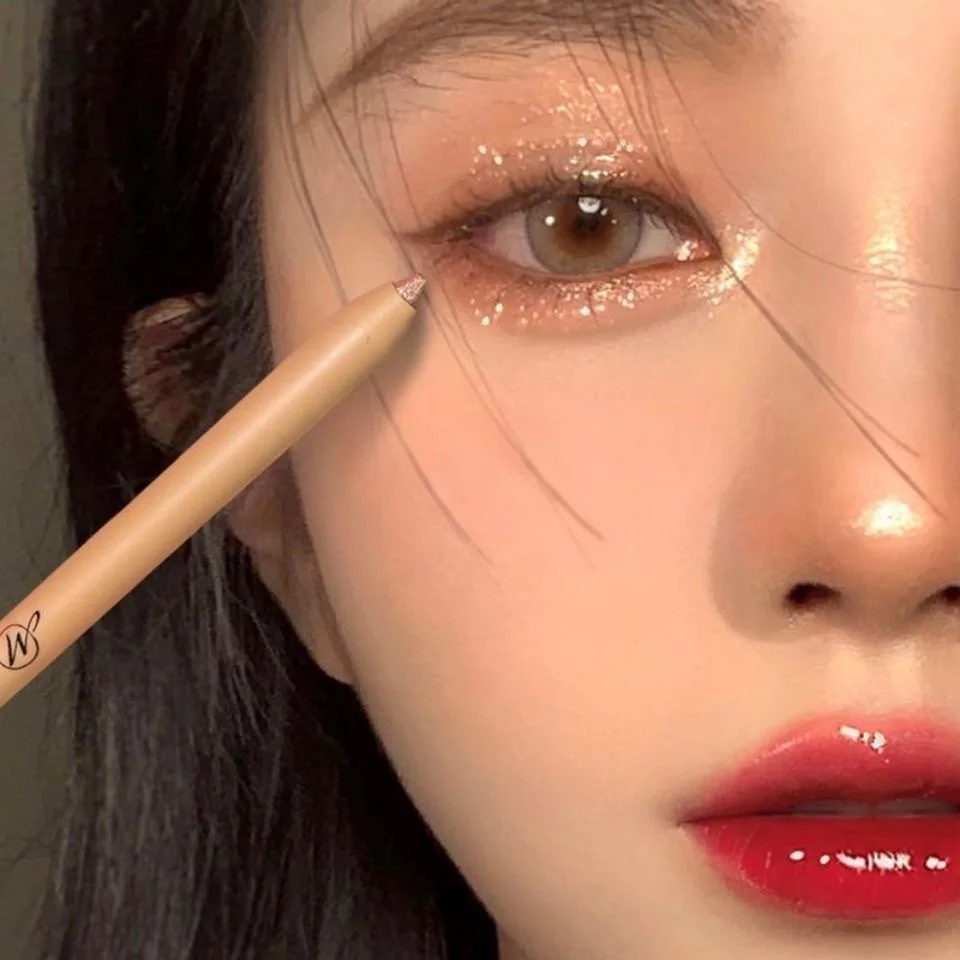 Diamond Glitter Eyeshadow Liner Pencil Eye Makeup Highlighter Waterproof Matte Pink Silkworm Champagne Gold Eyeliner Pen