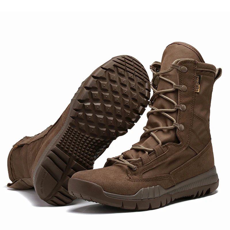 

2022 New Trend Military Combat Boots For Man Black Brown Army Military Boots Men Anti Slip Tactical Training Mens Wearable Boots