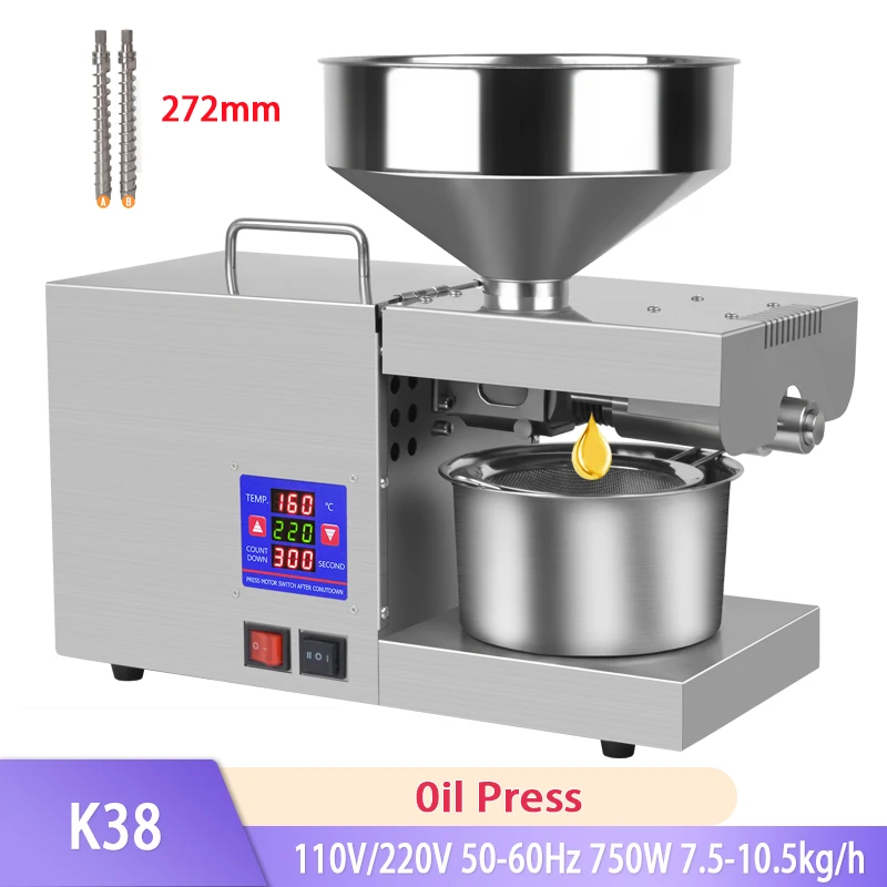 

K38 Oil Press Household FLaxseed Oil Peanut Oil Press Automatic Cold Press Oil Machine coconut oil maker for coconut & seeds
