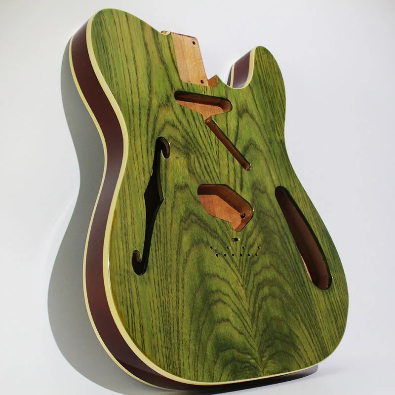 

Fend Green Telecaster Thinline Guitar Body American Vintage Style Size with F Hole Semi Hollow