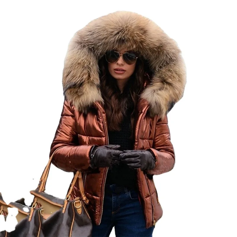 2022 Autumn and Winter New Women's Cotton Jacket Down Cotton Jacket Short Sections of Women's Cotton Jacket Warm Windproof