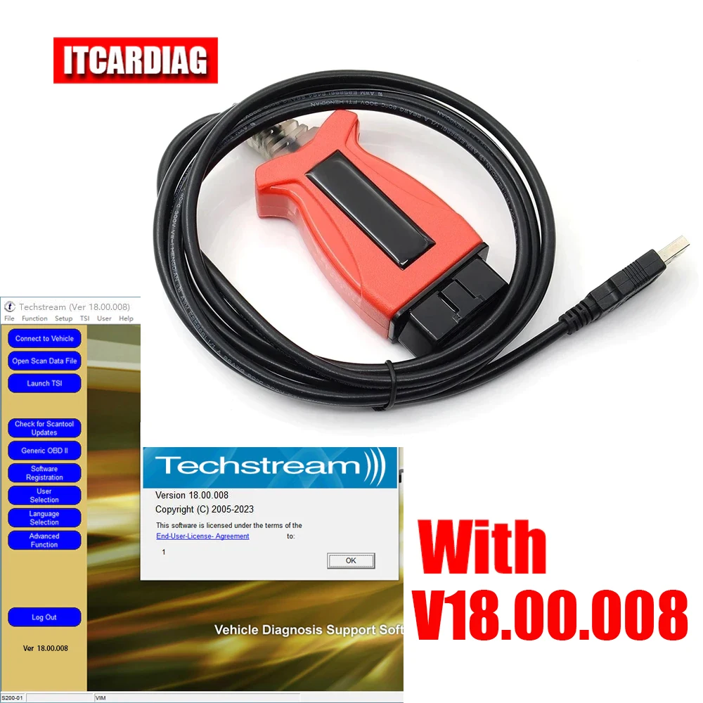 

V160 JLR Pro J2534 для Volvo и TOYOTA TIS Techstream 18.00.008 Win10 64Bit 3 в 1 OBD2 сканер-кабель PK MINIVCI MINI VCI