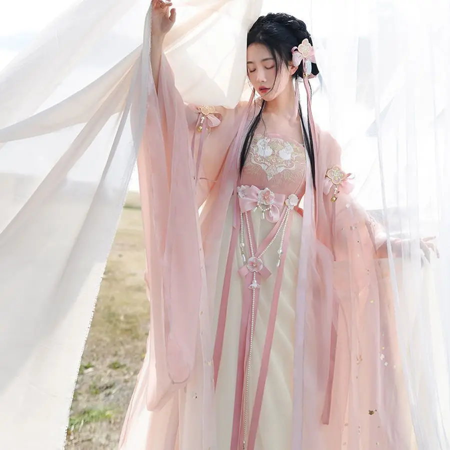 Китайская оригинальная Женская свежая юбка Hanfu в стиле Хан элементы