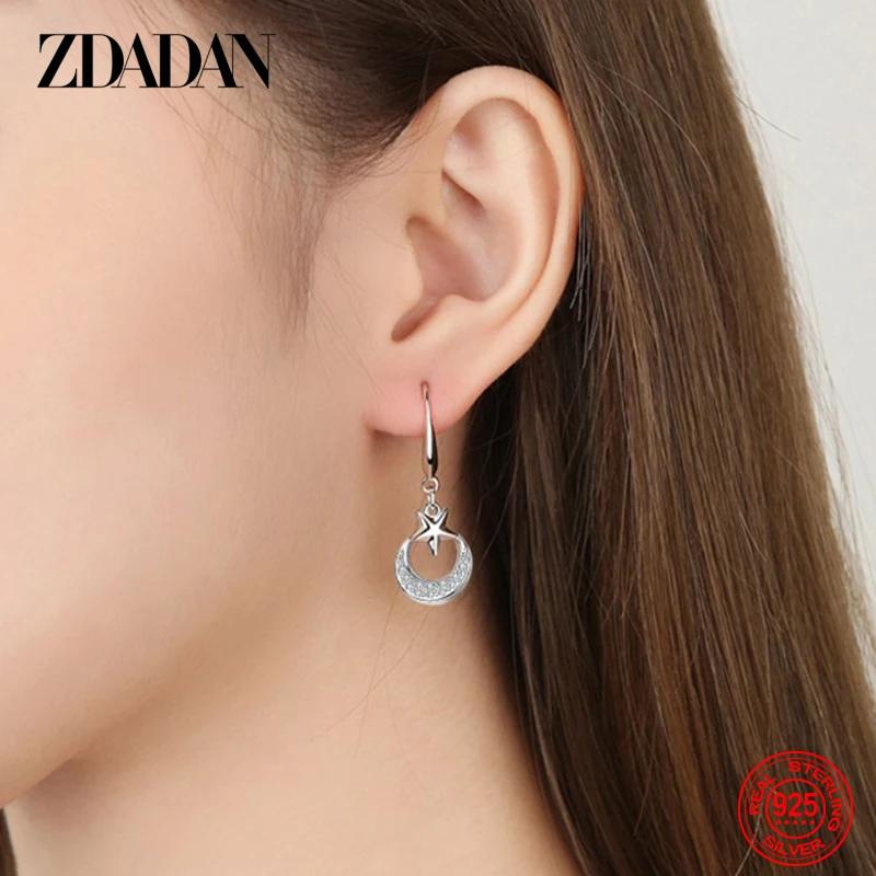 

S925 Sterling Silver Moon Pendant Earrings Türkiye Evil Eye Amulet Earrings Colorful Lucky Evil Nazar Eye Pendant Pendant Earrin