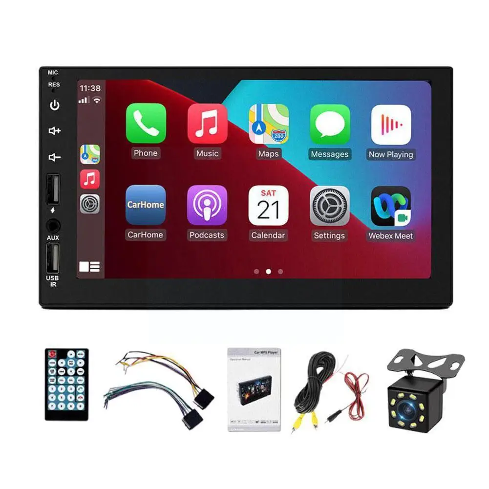 

Автомагнитола 2 Din W0y7, мультимедийный экран 7 дюймов, поддержка Tf, Bluetooth, Usb, Fm-плеер, камера Mp5, радио