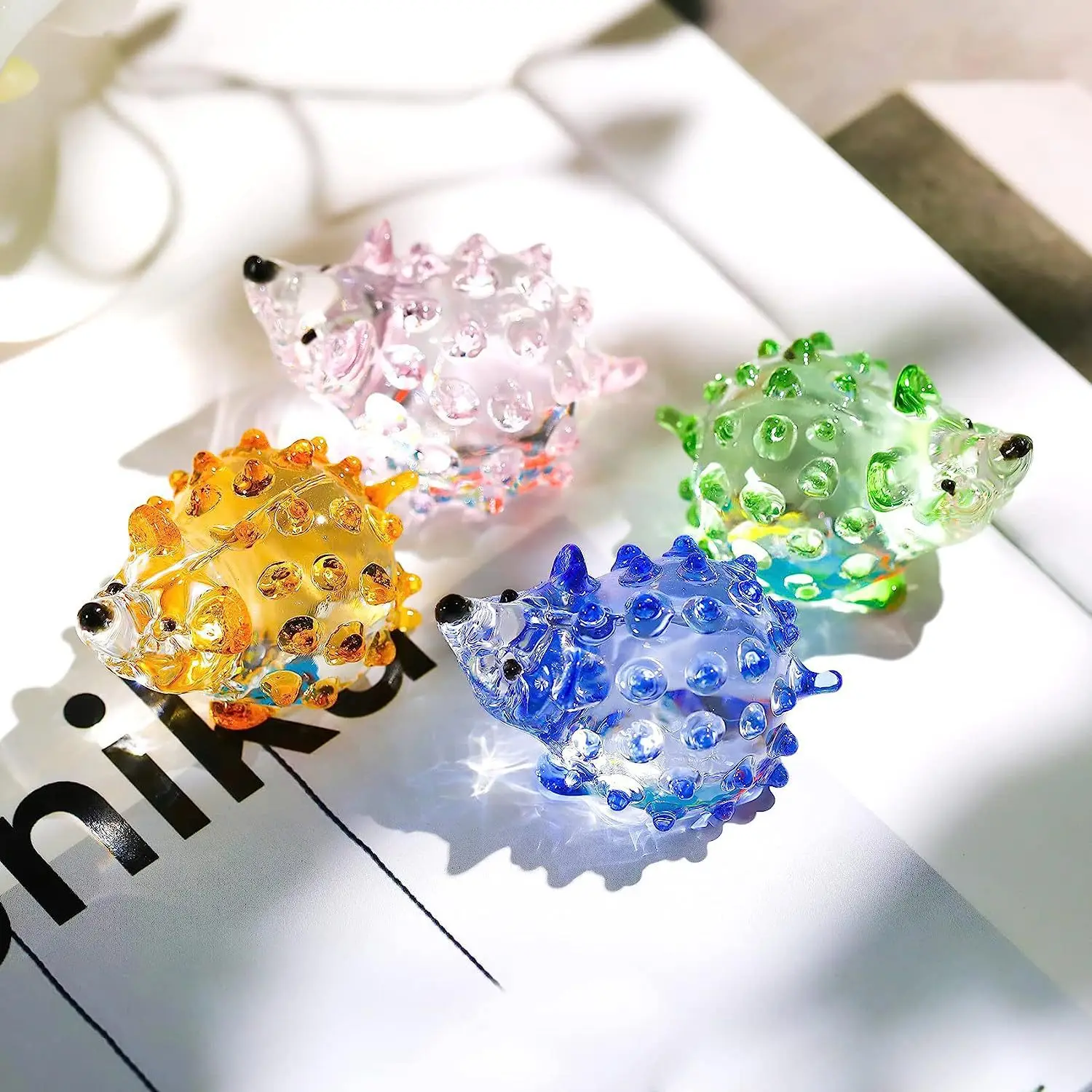 Мини стеклянные ежики фигурки животных Ежик Подарки для женщин День святого