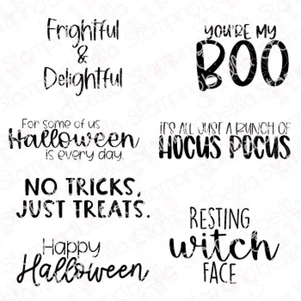 

New 2022 Arrival Diy Scrapbook Craft Handmade Decoration Album Embossing Stamps Christmas Frightful and Delightful Sentiment Set