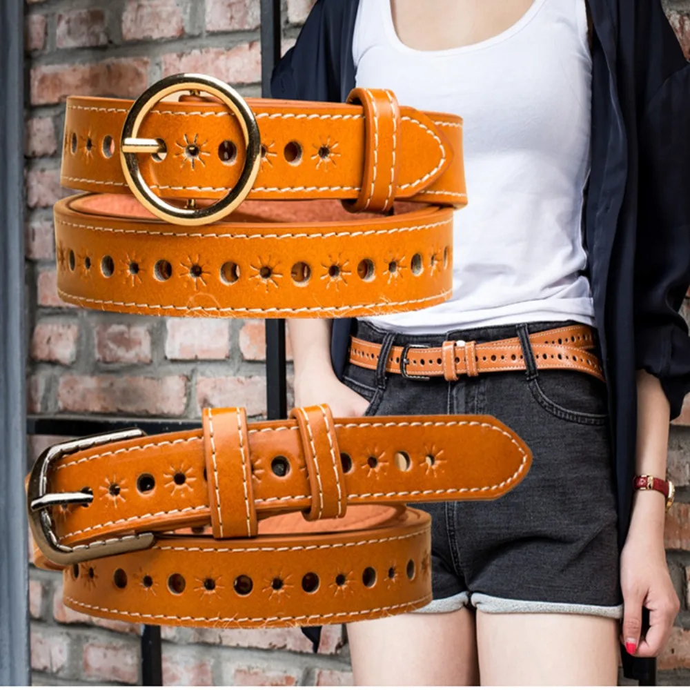 

Ремень кожаный для брюк и платьев, модный винтажный Роскошный дизайнерский Повседневный Пояс с классической пряжкой с язычком, тонкий